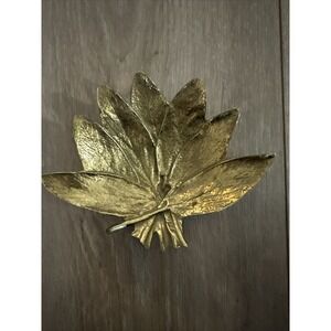 "1950" SAGE LEAF SOLID CAST BRASS DISH/TRAY 3-49 METAL‎ CRAFT